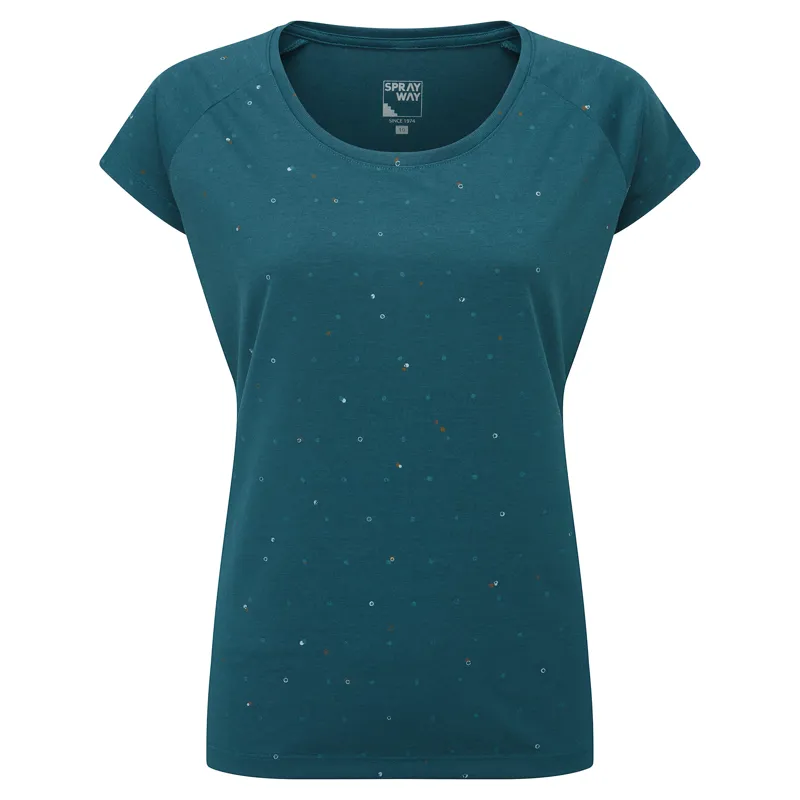 Sprayway Dot Tee Womens in Marine Blue with HeiQ odour control